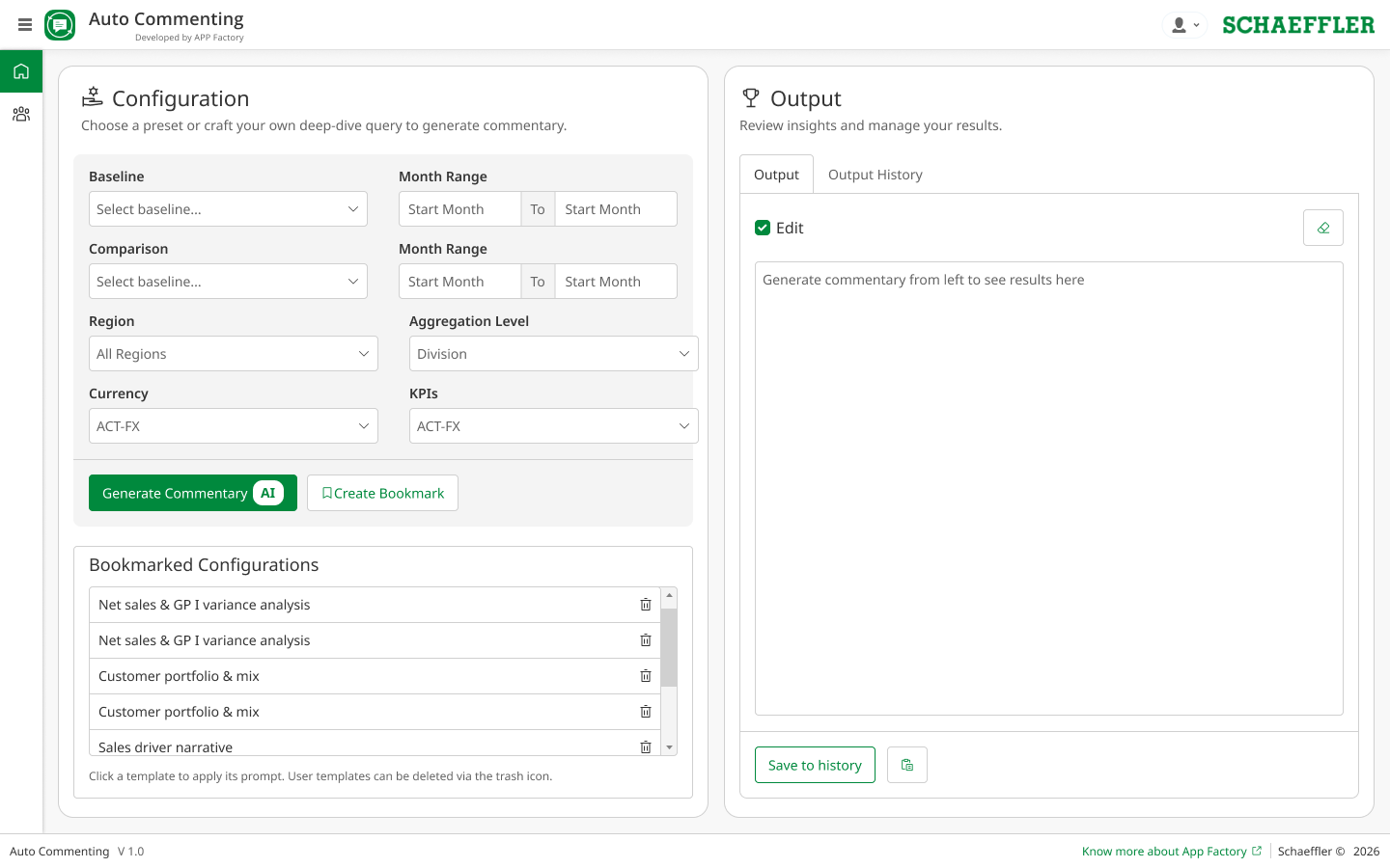 Auto Commenting Schaeffler